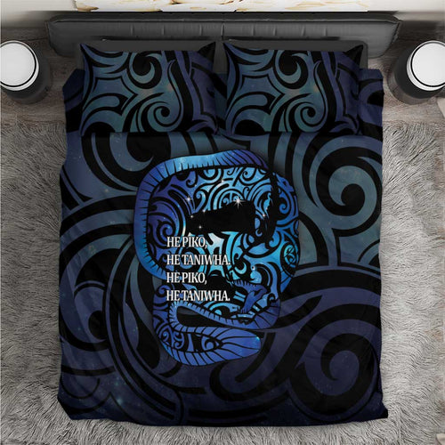 Tuna Eel New Zealand Matariki Bedding Set He Piko He Taniwha Maori Pattern