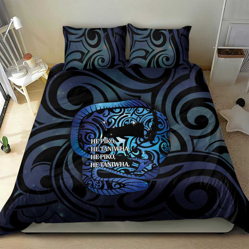 Tuna Eel New Zealand Matariki Bedding Set He Piko He Taniwha Maori Pattern