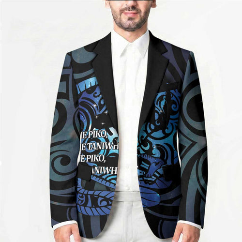 Tuna Eel New Zealand Matariki Blazer He Piko He Taniwha Maori Pattern