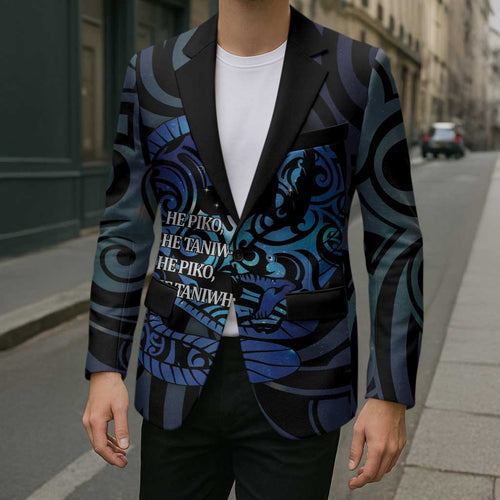 Tuna Eel New Zealand Matariki Blazer He Piko He Taniwha Maori Pattern