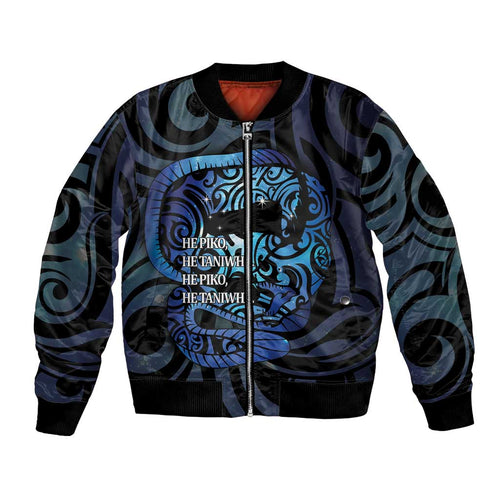Tuna Eel New Zealand Matariki Bomber Jacket He Piko He Taniwha Maori Pattern