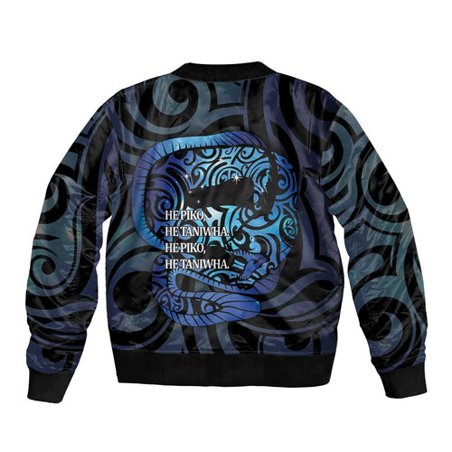 Tuna Eel New Zealand Matariki Bomber Jacket He Piko He Taniwha Maori Pattern