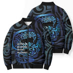 Tuna Eel New Zealand Matariki Bomber Puffer Jacket He Piko He Taniwha Maori Pattern