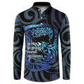 Tuna Eel New Zealand Matariki Button Sweatshirt He Piko He Taniwha Maori Pattern