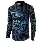 Tuna Eel New Zealand Matariki Button Sweatshirt He Piko He Taniwha Maori Pattern