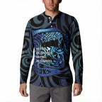 Tuna Eel New Zealand Matariki Button Sweatshirt He Piko He Taniwha Maori Pattern