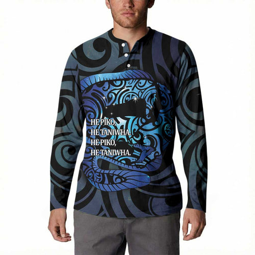 Tuna Eel New Zealand Matariki Button Sweatshirt He Piko He Taniwha Maori Pattern