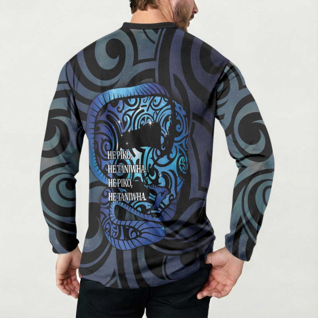 Tuna Eel New Zealand Matariki Button Sweatshirt He Piko He Taniwha Maori Pattern