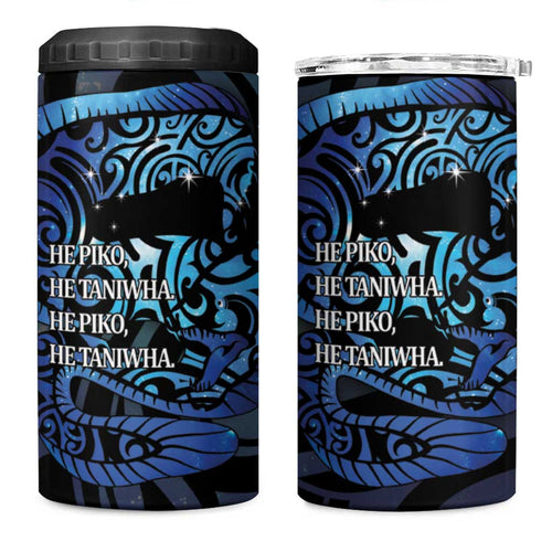 Tuna Eel New Zealand Matariki 4 in 1 Can Cooler Tumbler He Piko He Taniwha Maori Pattern