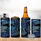 Tuna Eel New Zealand Matariki 4 in 1 Can Cooler Tumbler He Piko He Taniwha Maori Pattern