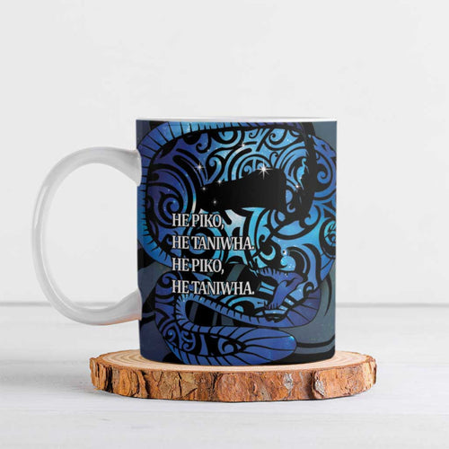 Tuna Eel New Zealand Matariki Ceramic Mug He Piko He Taniwha Maori Pattern