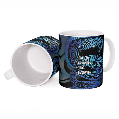 Tuna Eel New Zealand Matariki Ceramic Mug He Piko He Taniwha Maori Pattern