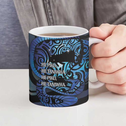 Tuna Eel New Zealand Matariki Ceramic Mug He Piko He Taniwha Maori Pattern