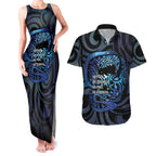 Tuna Eel New Zealand Matariki Couples Matching Tank Maxi Dress and Hawaiian Shirt He Piko He Taniwha Maori Pattern