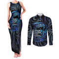 Tuna Eel New Zealand Matariki Couples Matching Tank Maxi Dress and Long Sleeve Button Shirt He Piko He Taniwha Maori Pattern
