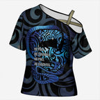 Tuna Eel New Zealand Matariki Cross Shoulder Shirt He Piko He Taniwha Maori Pattern