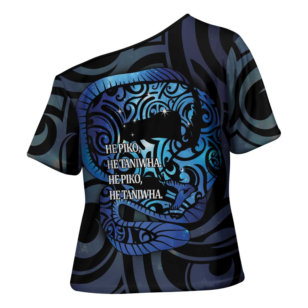 Tuna Eel New Zealand Matariki Cross Shoulder Shirt He Piko He Taniwha Maori Pattern