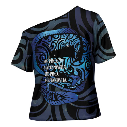 Tuna Eel New Zealand Matariki Cross Shoulder Shirt He Piko He Taniwha Maori Pattern