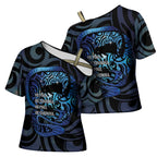 Tuna Eel New Zealand Matariki Cross Shoulder Shirt He Piko He Taniwha Maori Pattern