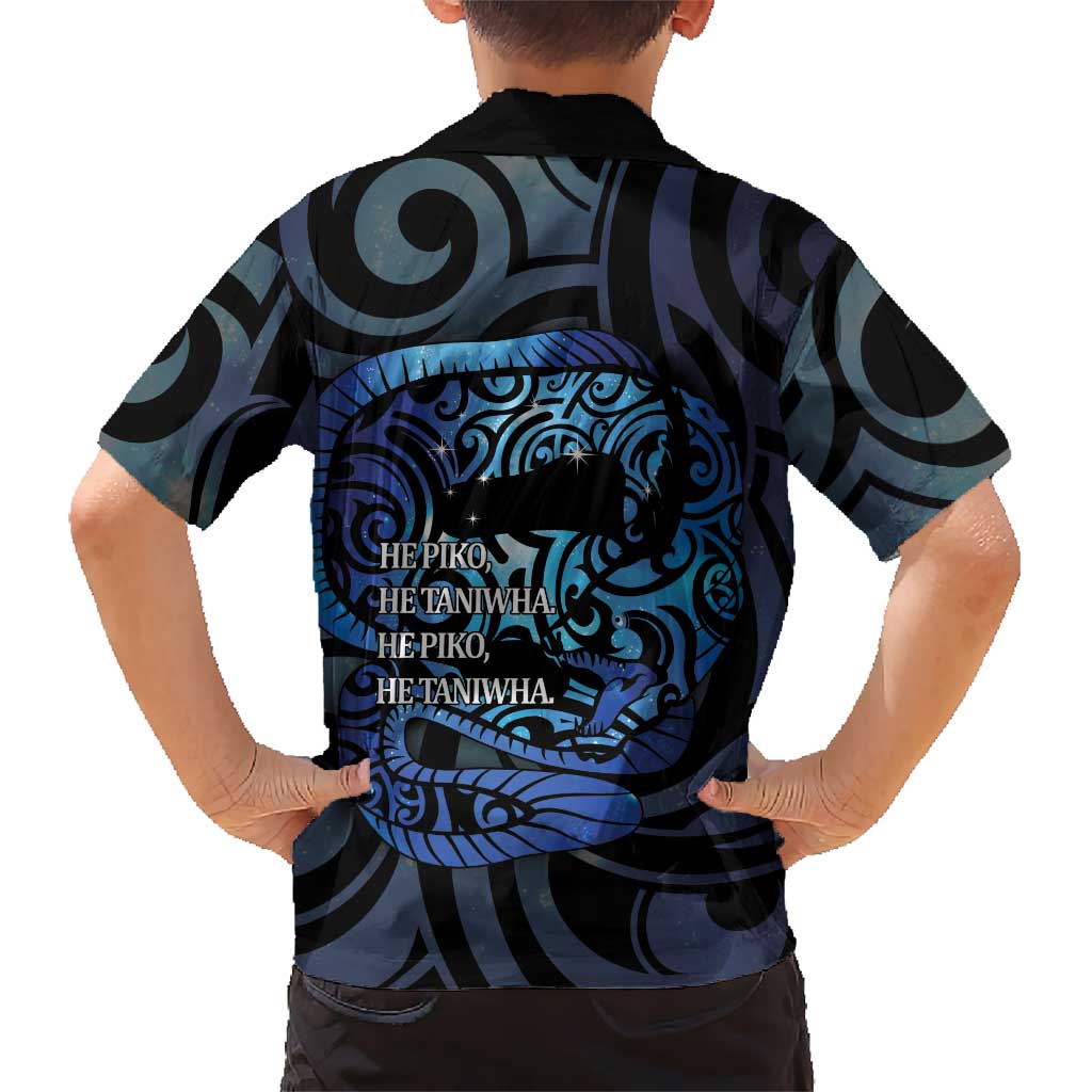 Tuna Eel New Zealand Matariki Family Matching Off Shoulder Maxi Dress and Hawaiian Shirt He Piko He Taniwha Maori Pattern
