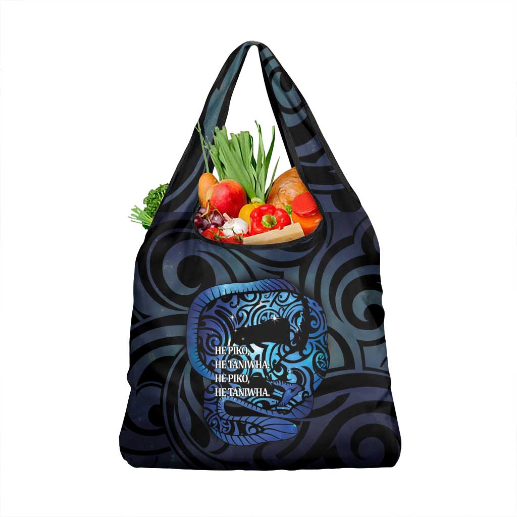 Tuna Eel New Zealand Matariki Grocery Bag He Piko He Taniwha Maori Pattern