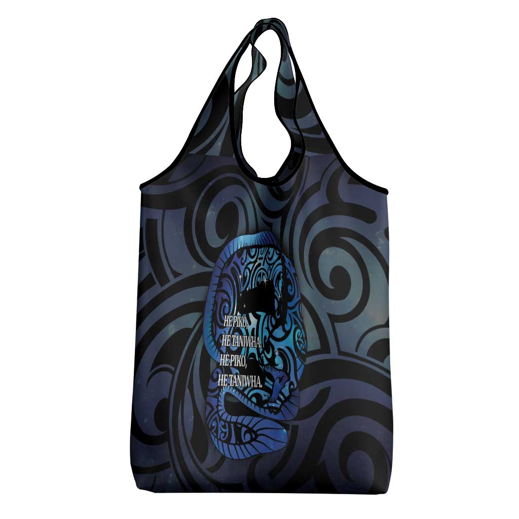 Tuna Eel New Zealand Matariki Grocery Bag He Piko He Taniwha Maori Pattern