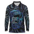Tuna Eel New Zealand Matariki Long Sleeve Polo Shirt He Piko He Taniwha Maori Pattern