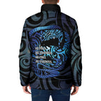 Tuna Eel New Zealand Matariki Padded Jacket He Piko He Taniwha Maori Pattern