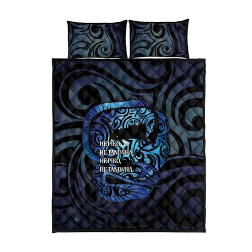 Tuna Eel New Zealand Matariki Quilt Bed Set He Piko He Taniwha Maori Pattern