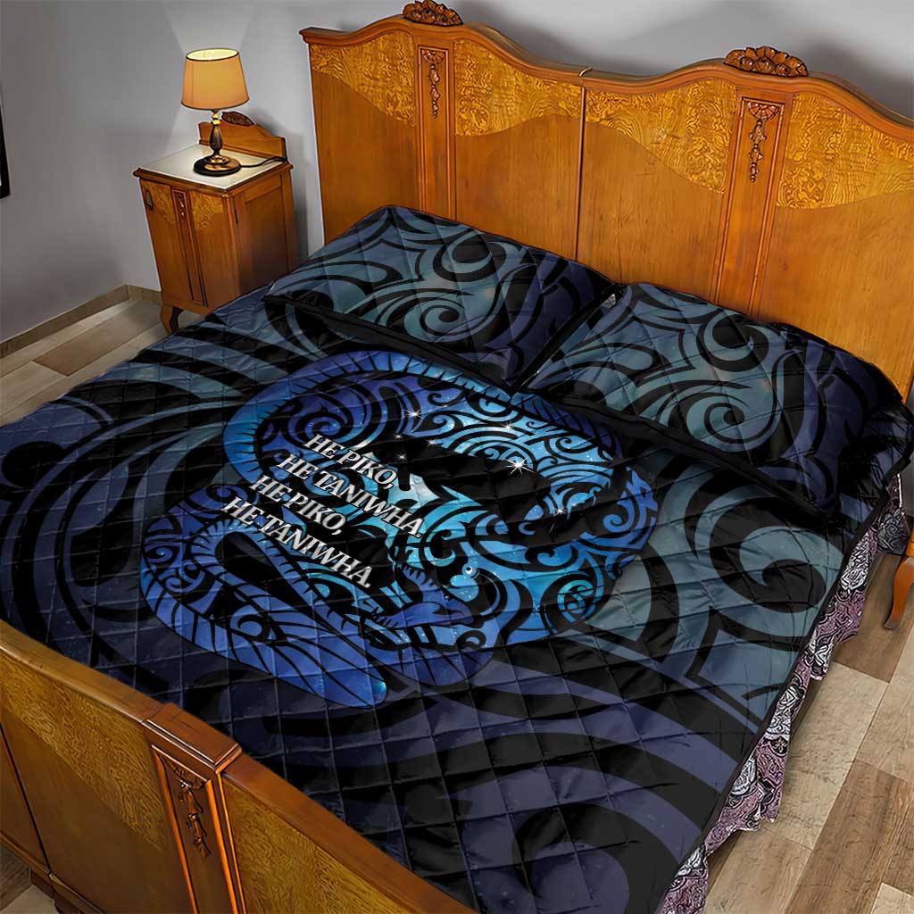 Tuna Eel New Zealand Matariki Quilt Bed Set He Piko He Taniwha Maori Pattern