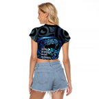 Tuna Eel New Zealand Matariki Raglan Cropped T Shirt He Piko He Taniwha Maori Pattern