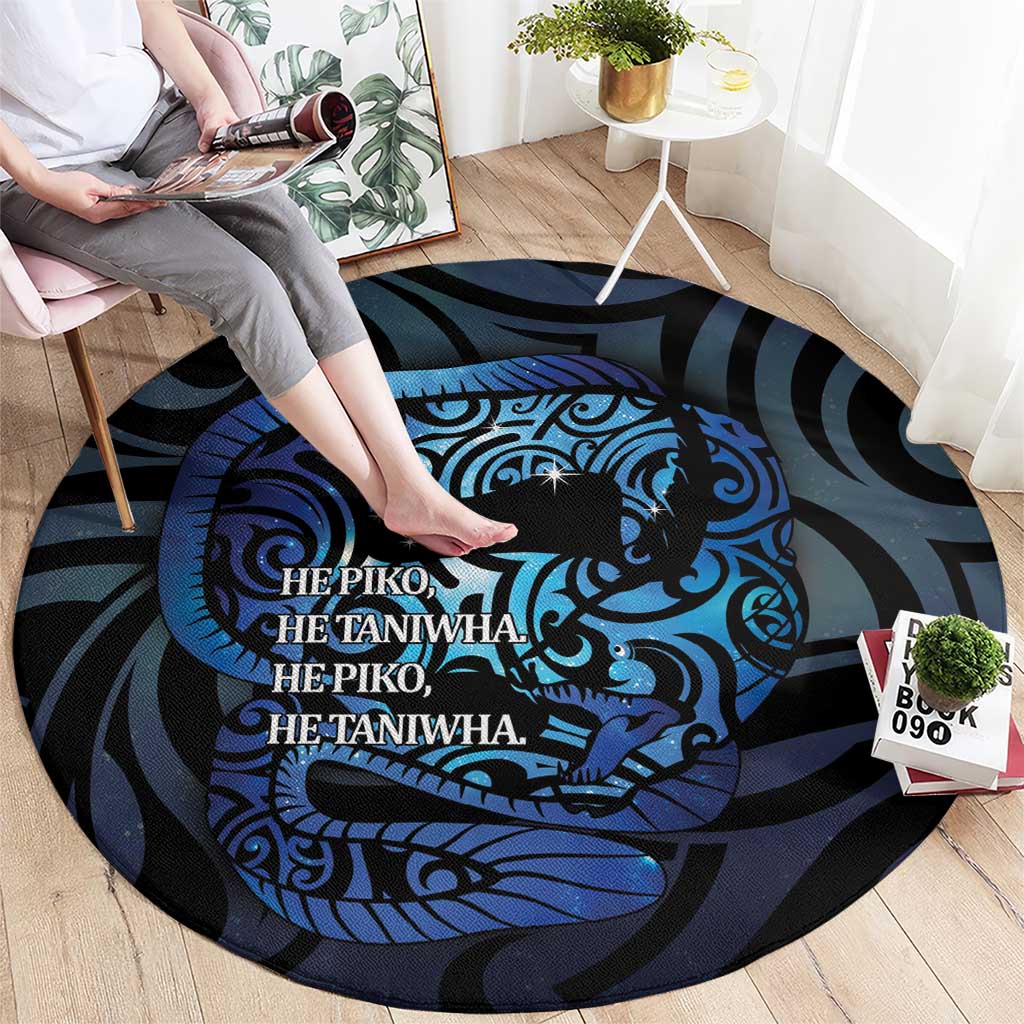 Tuna Eel New Zealand Matariki Round Carpet He Piko He Taniwha Maori Pattern