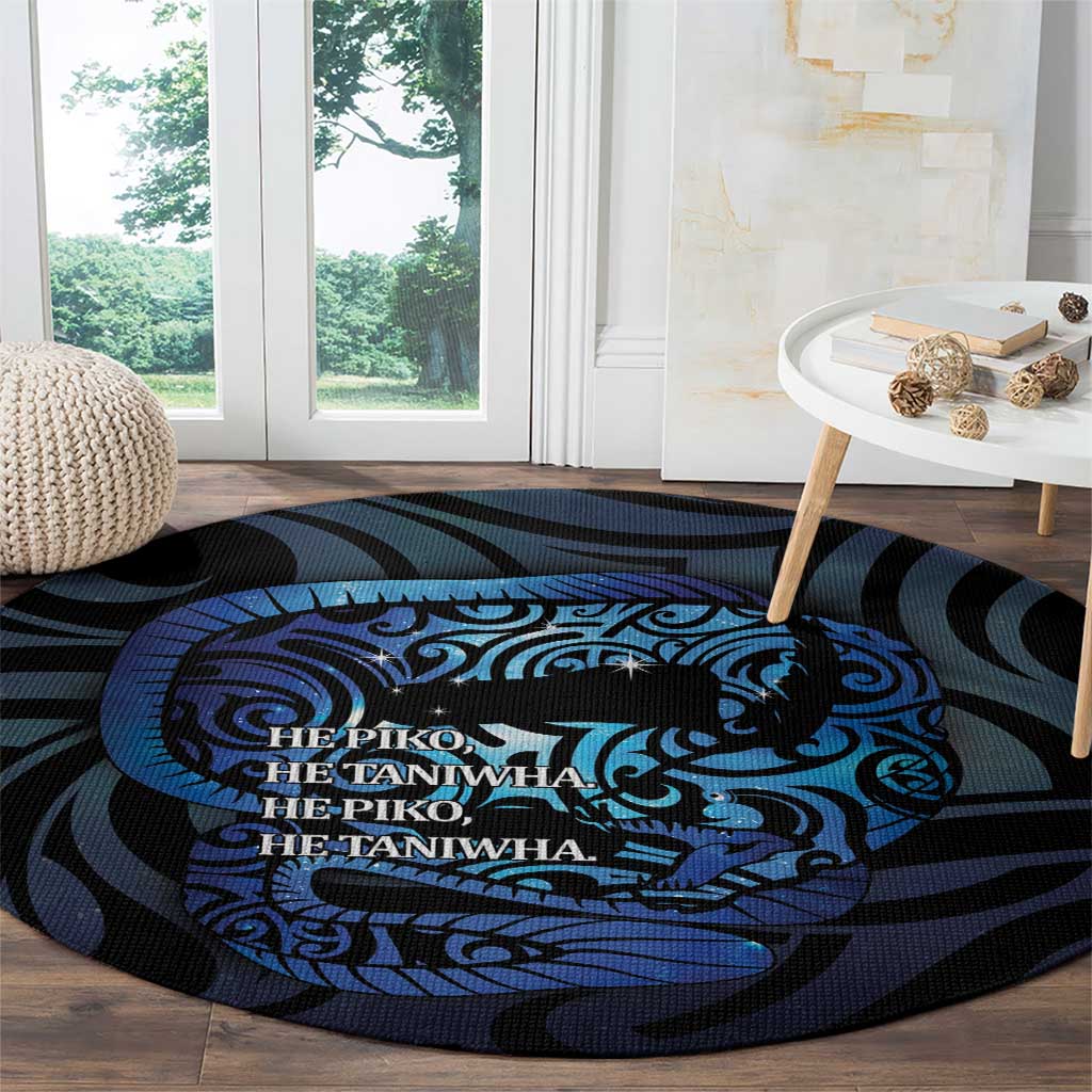 Tuna Eel New Zealand Matariki Round Carpet He Piko He Taniwha Maori Pattern