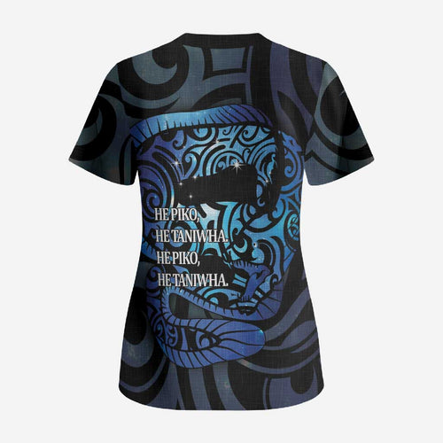 Tuna Eel New Zealand Matariki Scrub Top He Piko He Taniwha Maori Pattern