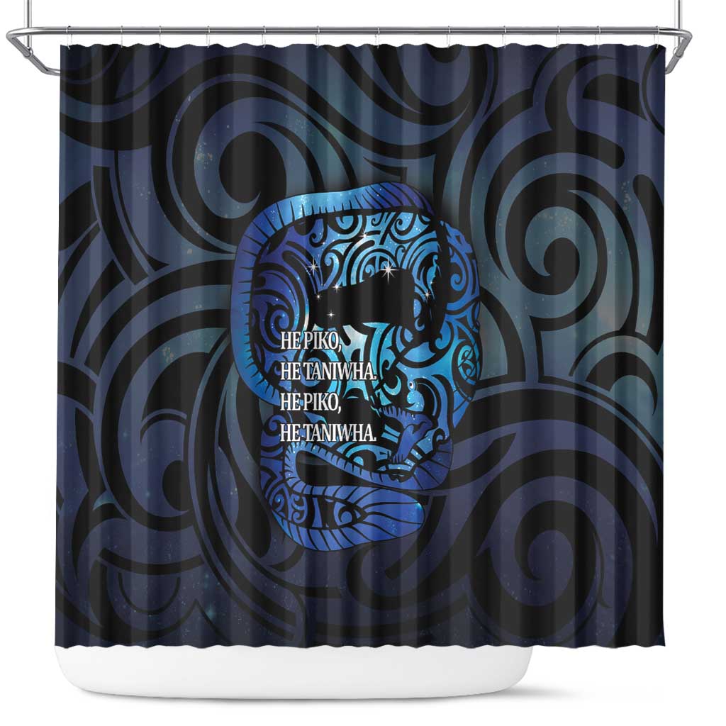 Tuna Eel New Zealand Matariki Shower Curtain He Piko He Taniwha Maori Pattern