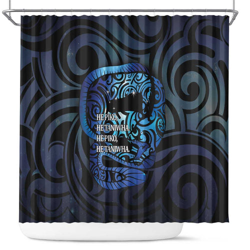 Tuna Eel New Zealand Matariki Shower Curtain He Piko He Taniwha Maori Pattern