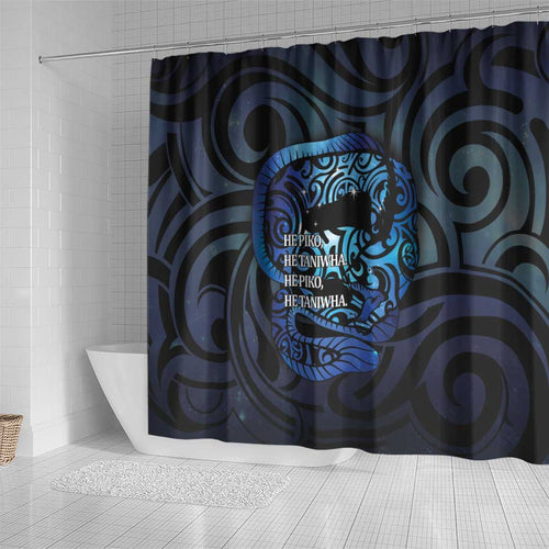 Tuna Eel New Zealand Matariki Shower Curtain He Piko He Taniwha Maori Pattern