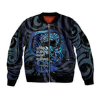 Tuna Eel New Zealand Matariki Sleeve Zip Bomber Jacket He Piko He Taniwha Maori Pattern