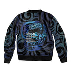 Tuna Eel New Zealand Matariki Sleeve Zip Bomber Jacket He Piko He Taniwha Maori Pattern