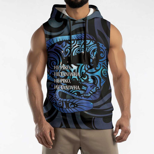 Tuna Eel New Zealand Matariki Sleeveless Hoodie He Piko He Taniwha Maori Pattern