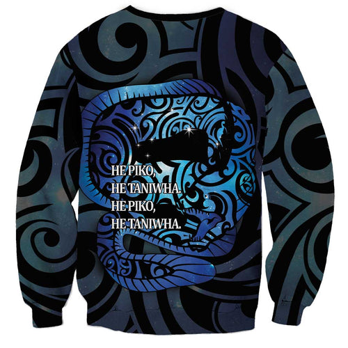 Tuna Eel New Zealand Matariki Sweatshirt He Piko He Taniwha Maori Pattern