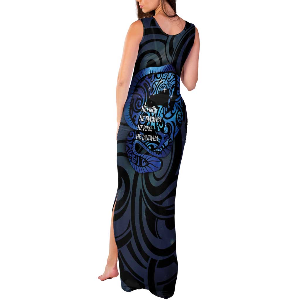 Tuna Eel New Zealand Matariki Tank Maxi Dress He Piko He Taniwha Maori Pattern