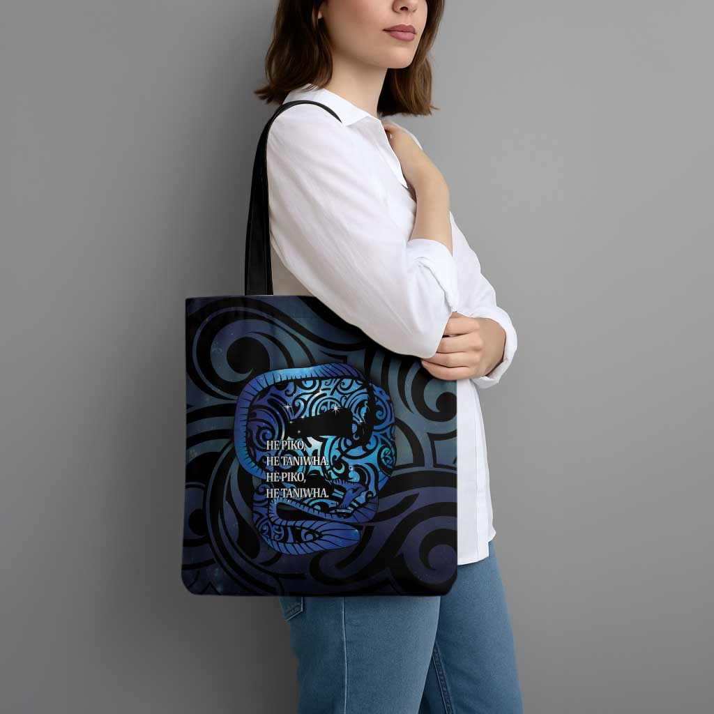 Tuna Eel New Zealand Matariki Tote Bag He Piko He Taniwha Maori Pattern