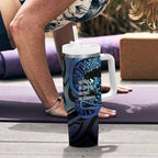Tuna Eel New Zealand Matariki Tumbler With Handle He Piko He Taniwha Maori Pattern