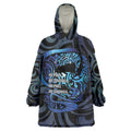 Tuna Eel New Zealand Matariki Wearable Blanket Hoodie He Piko He Taniwha Maori Pattern