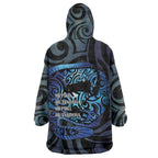 Tuna Eel New Zealand Matariki Wearable Blanket Hoodie He Piko He Taniwha Maori Pattern