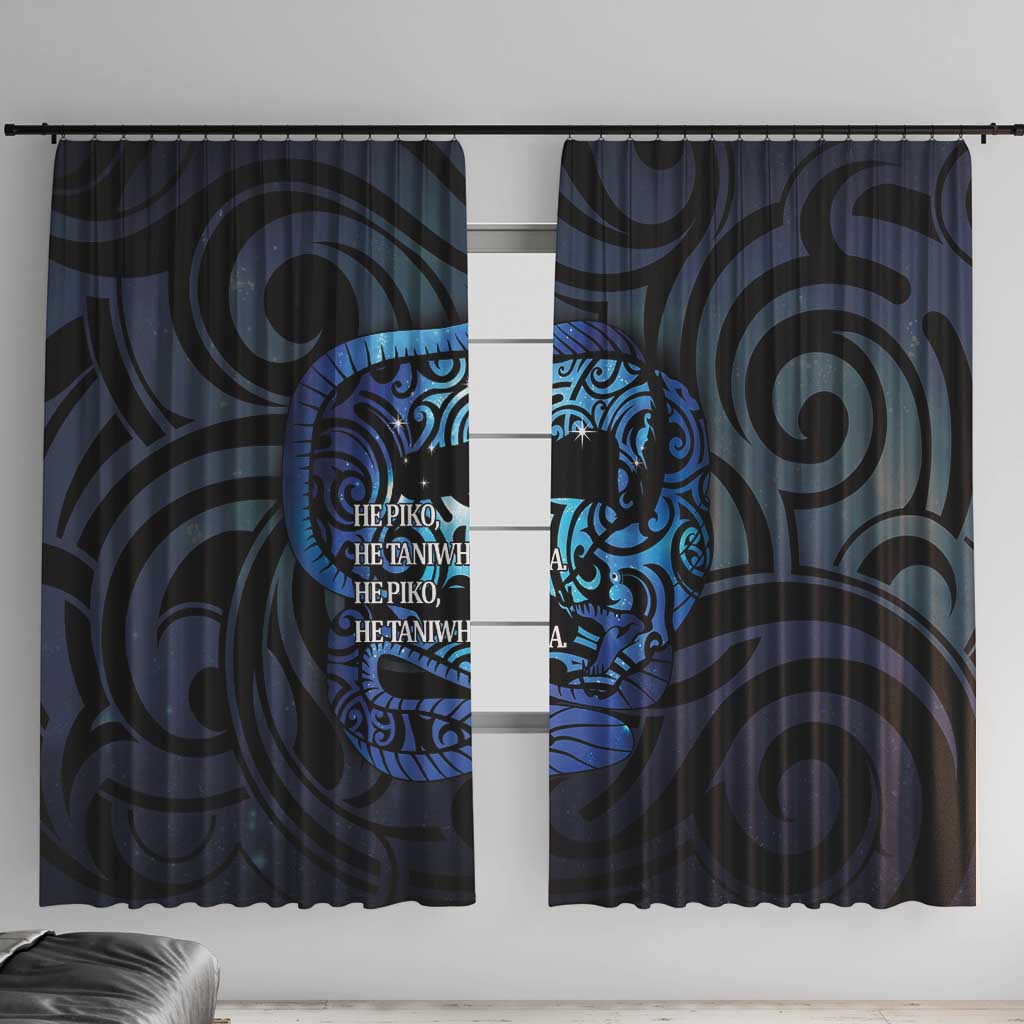 Tuna Eel New Zealand Matariki Window Curtain He Piko He Taniwha Maori Pattern