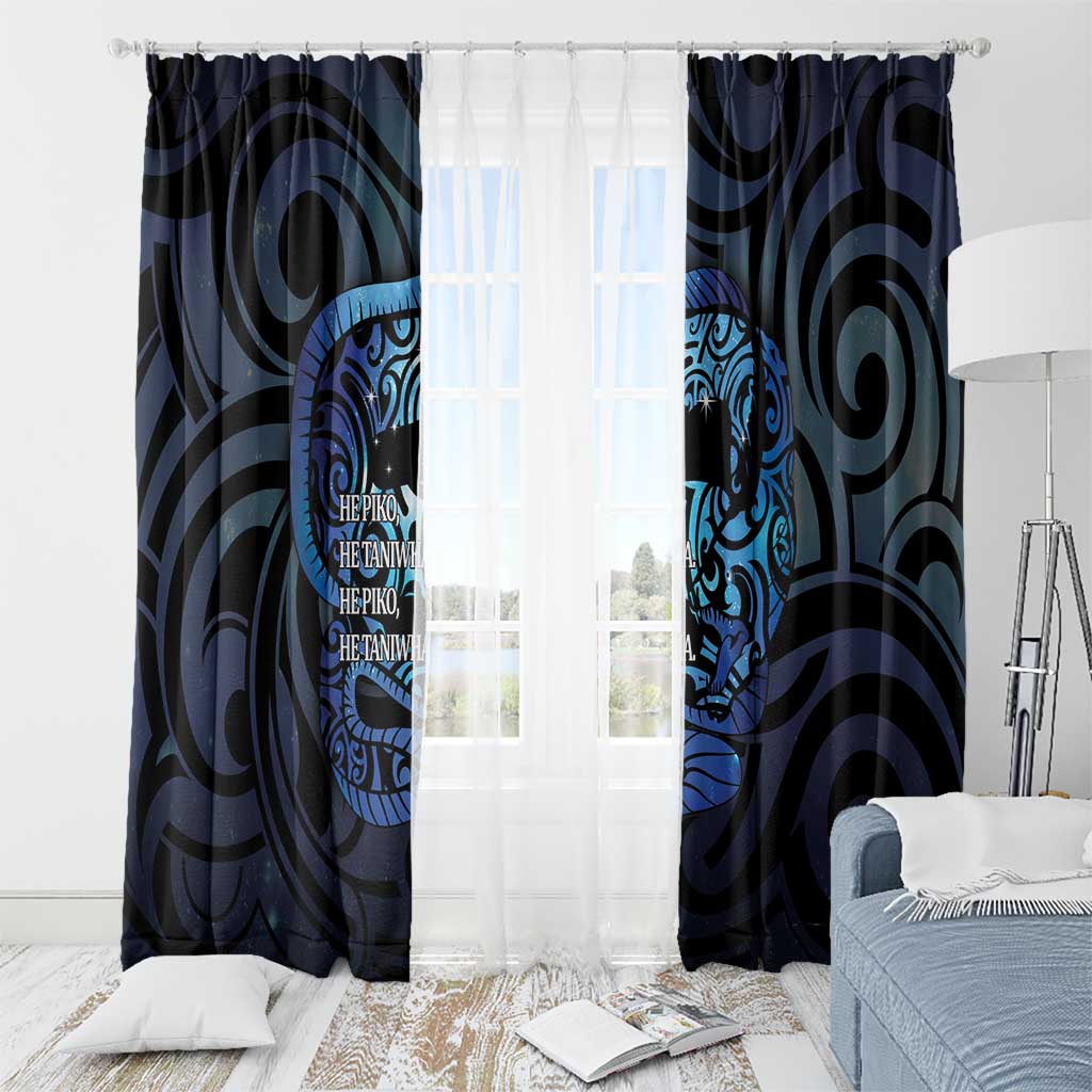 Tuna Eel New Zealand Matariki Window Curtain He Piko He Taniwha Maori Pattern