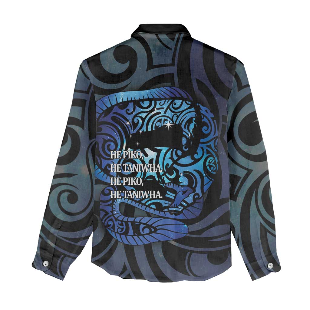 Tuna Eel New Zealand Matariki Women Casual Shirt He Piko He Taniwha Maori Pattern