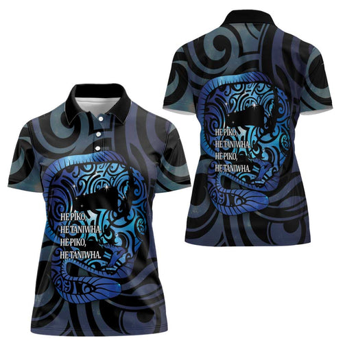 Tuna Eel New Zealand Matariki Women Polo Shirt He Piko He Taniwha Maori Pattern